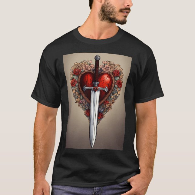"Heart & Blade Harmony: Black T - Shirt Edition" (Vorderseite)