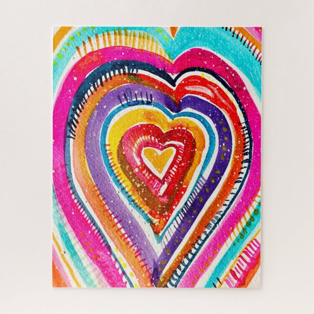 Heart boho Aquarellkunst (Vertikal)
