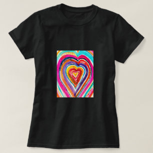 Heart boho Aquarellkunst T-Shirt