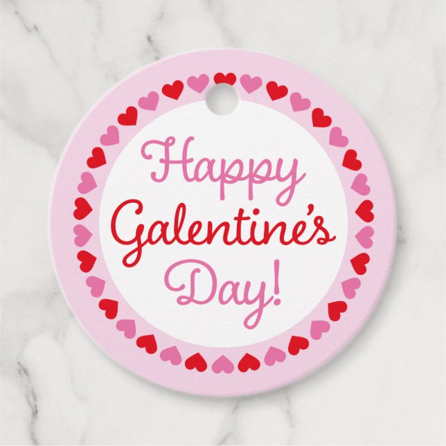 Heart Border Happy Galentine's Day Cirle Geschenk  Geschenkanhänger (Vorderseite)