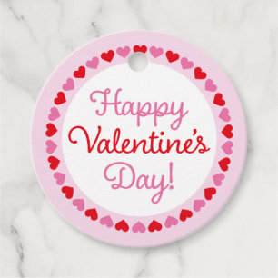 Heart Border Happy Valentine's Day Cirle Geschenk Geschenkanhänger