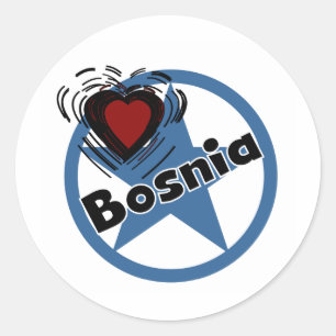 Heart Bosnien Runder Aufkleber