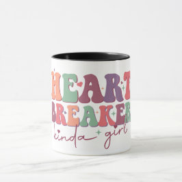 Heart Breaker Kinds Girl Retro Schriftart Funny Tasse
