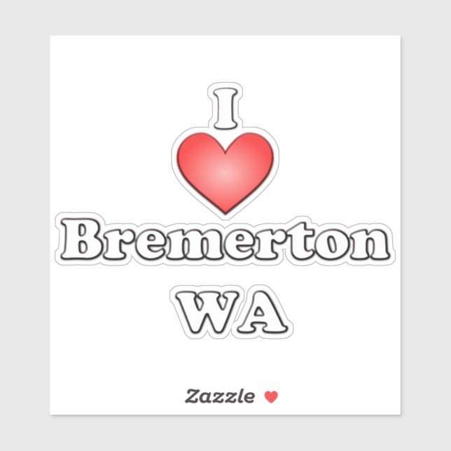 Heart Bremerton WA Aufkleber (Blatt)