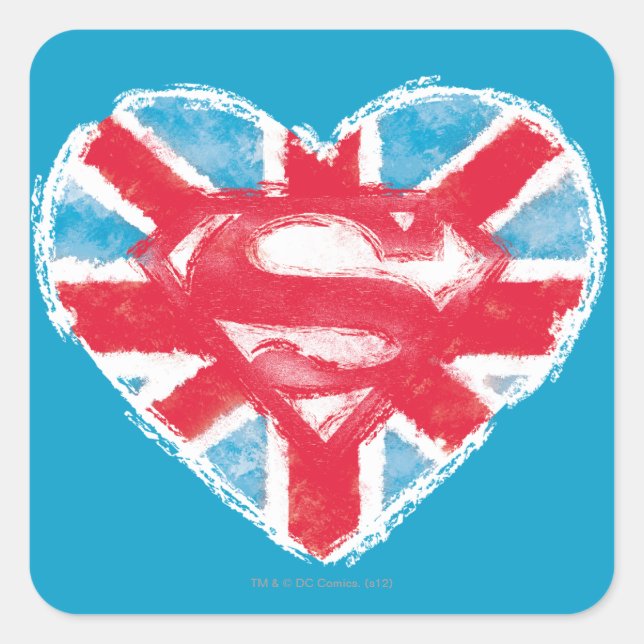 Heart British S-Shield Quadratischer Aufkleber (Vorderseite)