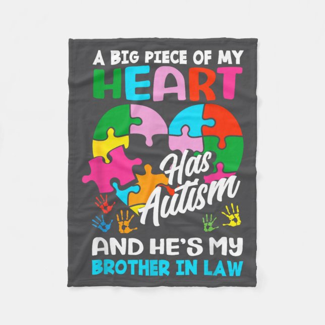 Heart Brother-in-law Autism Awareness Puzzle Ece R Fleecedecke (Vorderseite)