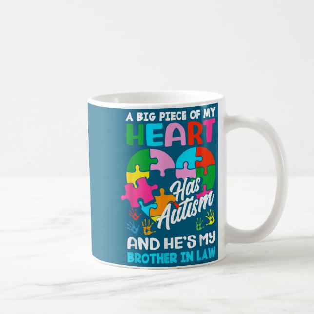 Heart Brother-in-law Autism Awareness Puzzle Ece R Kaffeetasse (Rechts)