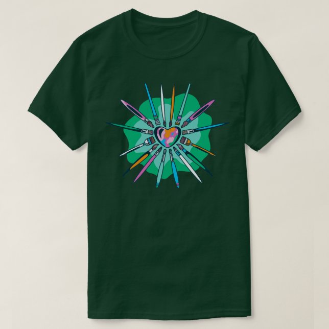 Heart Brushes T-Shirt (Design vorne)