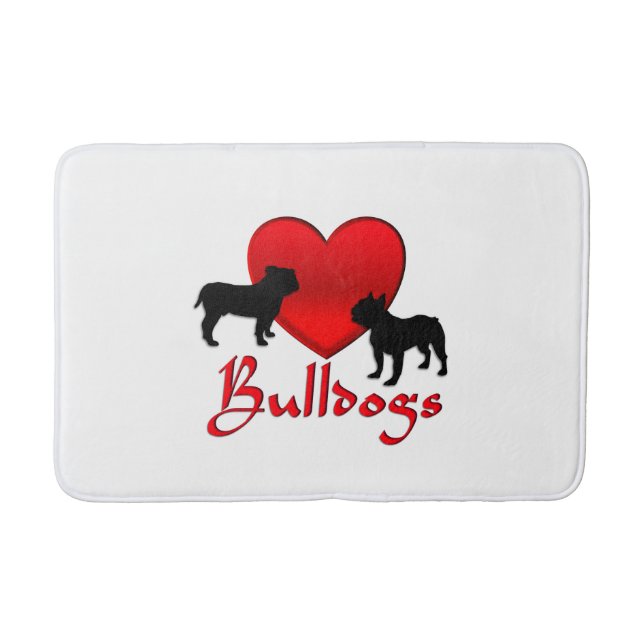 Heart Bulldogs Badematte (Vorderseite)