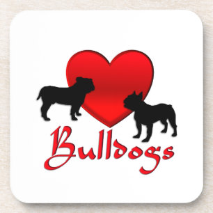 Heart Bulldogs Getränkeuntersetzer