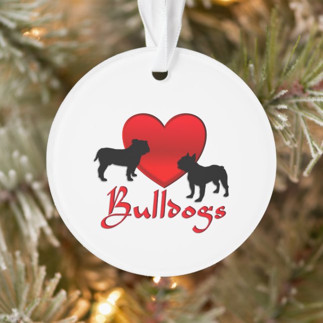 Heart Bulldogs Ornament (Baum)