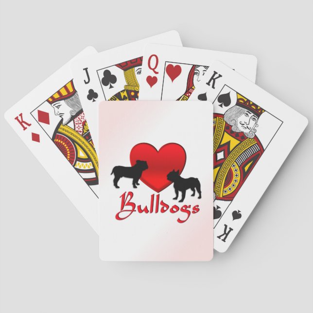 Heart Bulldogs Spielkarten (Rückseite)