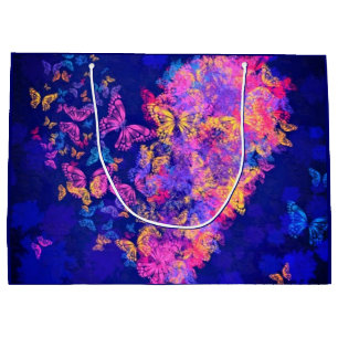 Heart Butterfys Geschenktasche Große Geschenktüte