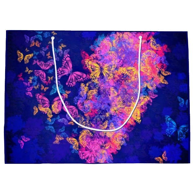 Heart Butterfys Geschenktasche Große Geschenktüte (Rückseite)