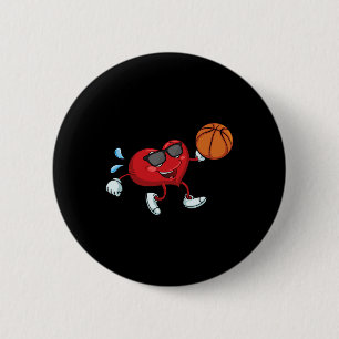 Heart Bysketbyll Valentinstag Cool V-Day Pajama Button