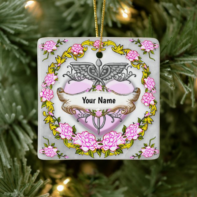 Heart Caduceus  Keramikornament (Baum)