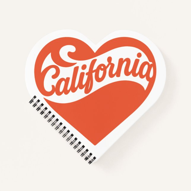 Heart California Spiral Notebook Notizbuch (Vorderseite)