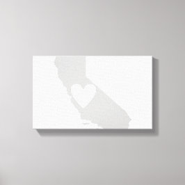 Heart California Staat Silhouette Leinwanddruck
