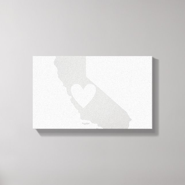 Heart California Staat Silhouette Leinwanddruck (Vorderseite)