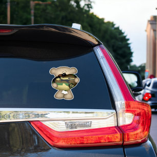 Heart Camouflaged Bear, militärischer Riesen-Liebe Aufkleber