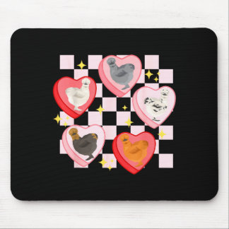 Heart Candy Silkie Chicken Valentine Farmer Animal Mousepad
