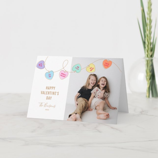 Heart Candy Valentine's Day Photo Carte de vacance (Devant)