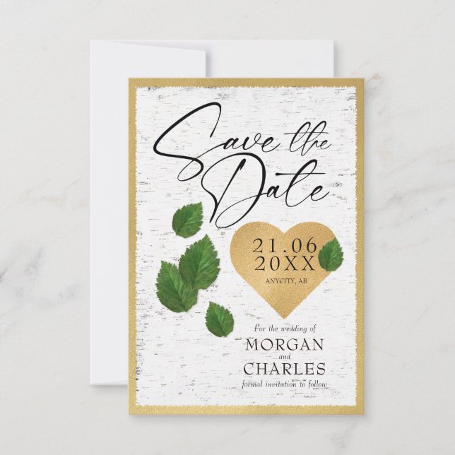Heart Carving Save The Wedding Date Invitation (Devant)