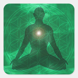 Heart Chakra Anahata Quadratischer Aufkleber