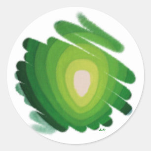 Heart Chakra Green Energy Spirals Round Sticker
