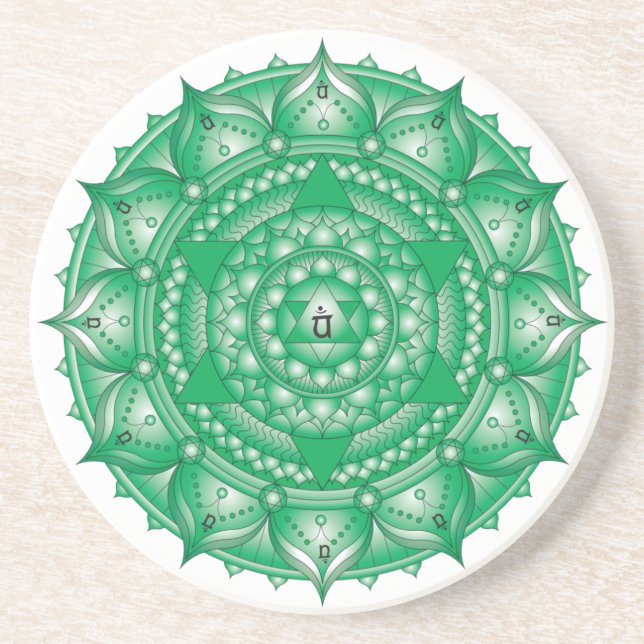 Heart Chakra Light Dessous de verre Mandala (Devant)