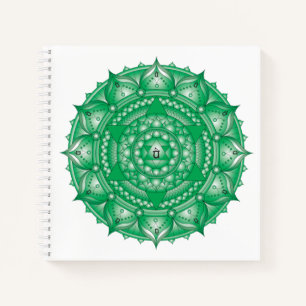 Heart Chakra Mandala Square Notebook Notizbuch