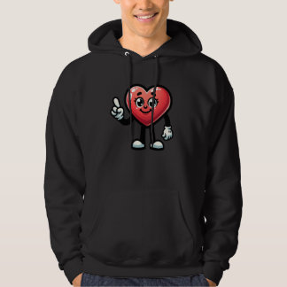 Heart Character With Cartoon Eyes And Smiling Face Hoodie