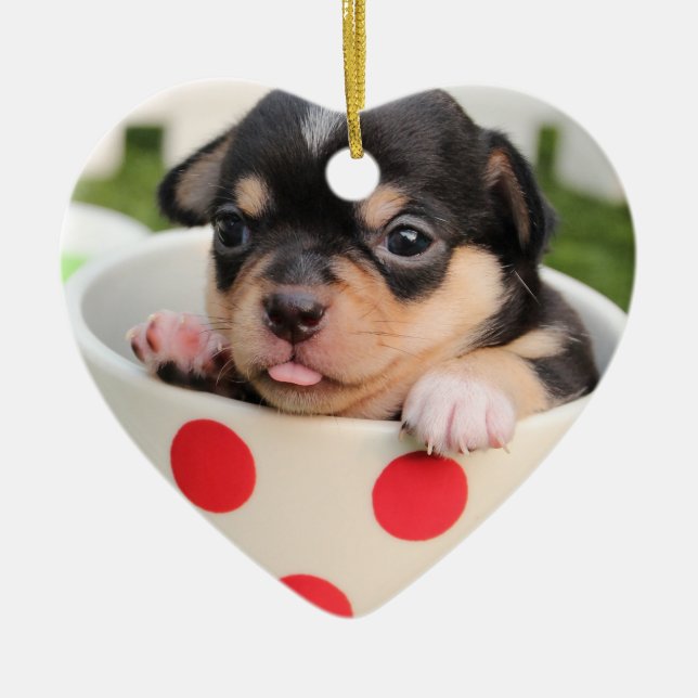 Heart Chihuahua Christmas Ornament Add Photo (Vorne)