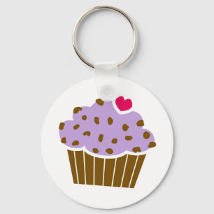 Heart Choco Chip Blueberry Cupcake Schlüsselanhänger