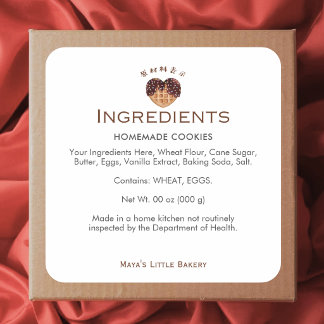 Heart Chocolate Waffle Bakery Ingredients Product Quadratischer Aufkleber