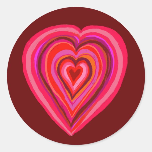 Heart Classic Round Sticker (Vorderseite)