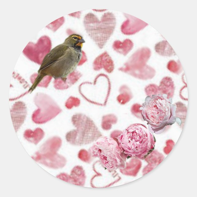 Heart Classic Round Stickers (Vorderseite)