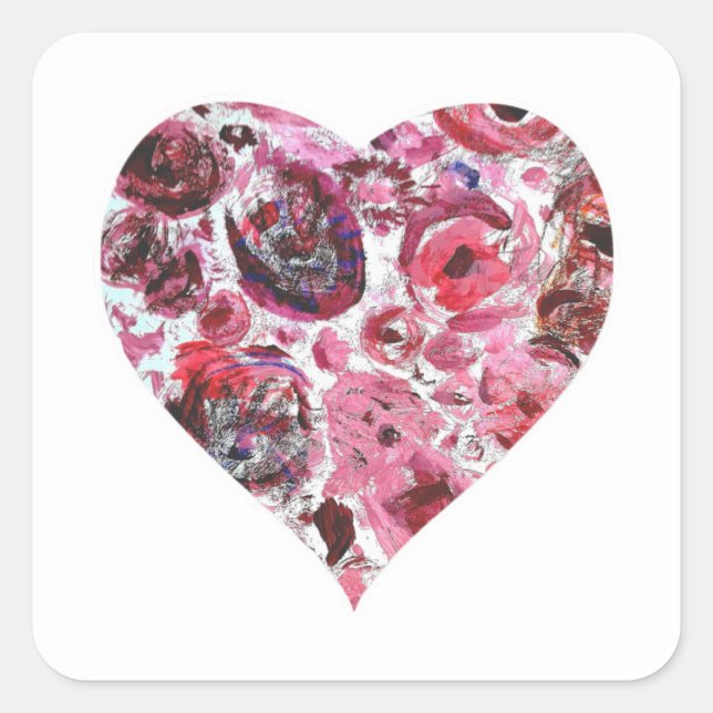 Heart Classic Square Stickers (Vorderseite)