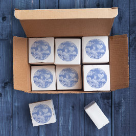 Heart Cloud Sky Cute Modern Blue Custom Wedding Runder Aufkleber