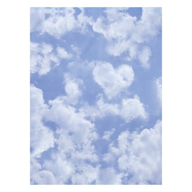 Heart Cloud Sky Niedlich Modern Love Light Blue Gi Tischdecke (Vorderseite)