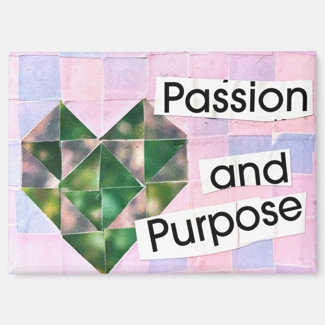 Heart Collage Art Pink Purple Boho Romantic Magnet (Vorderseite)