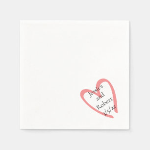 Heart Design Hochzeitszettel Serviette