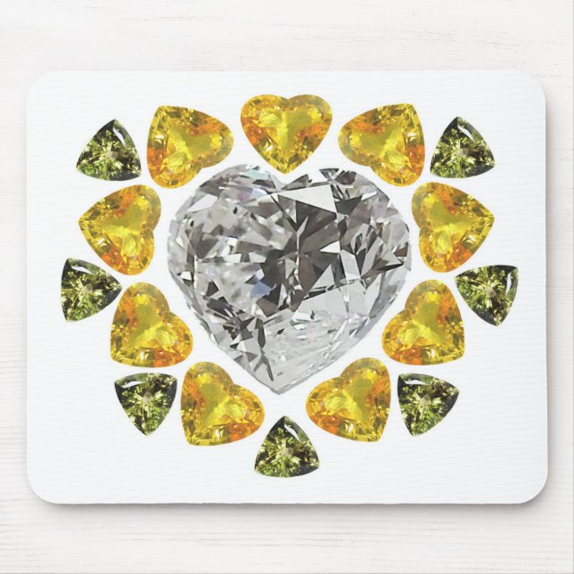 Heart Diamond Gemstone Art Mousepad (Vorne)