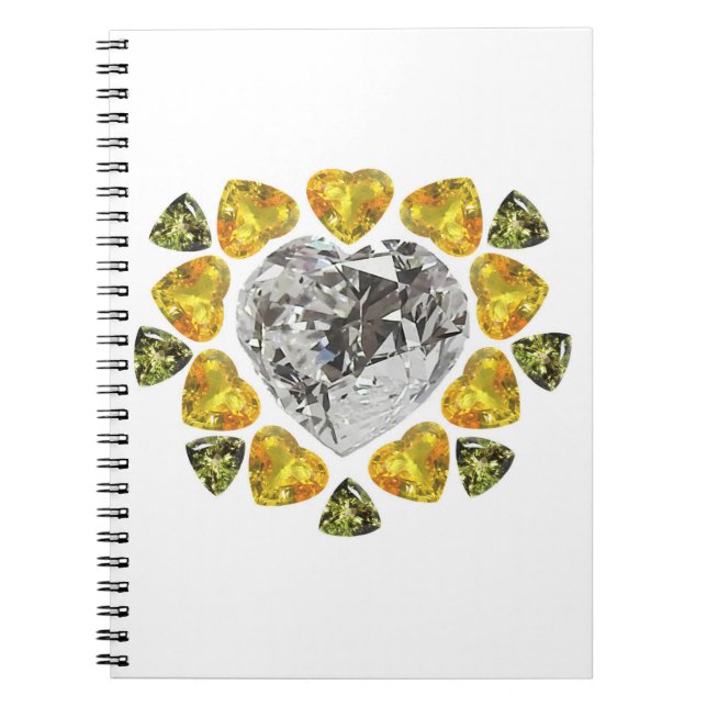 Heart Diamond Gemstone Art Notizblock (Vorderseite)