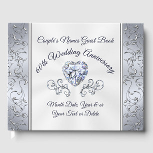 Heart Diamond Mariage Anniversaire Livre d'invité