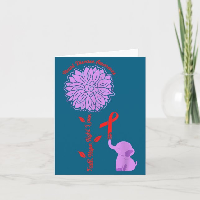 Heart Disease Awareness Faith Hope Fight Love Card Karte (Vorderseite)
