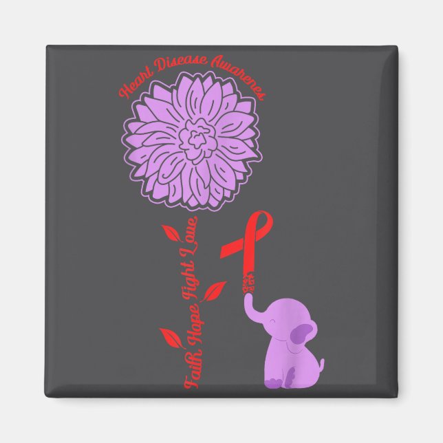 Heart Disease Awareness Faith Hope Fight Love Card Magnet (Vorne)