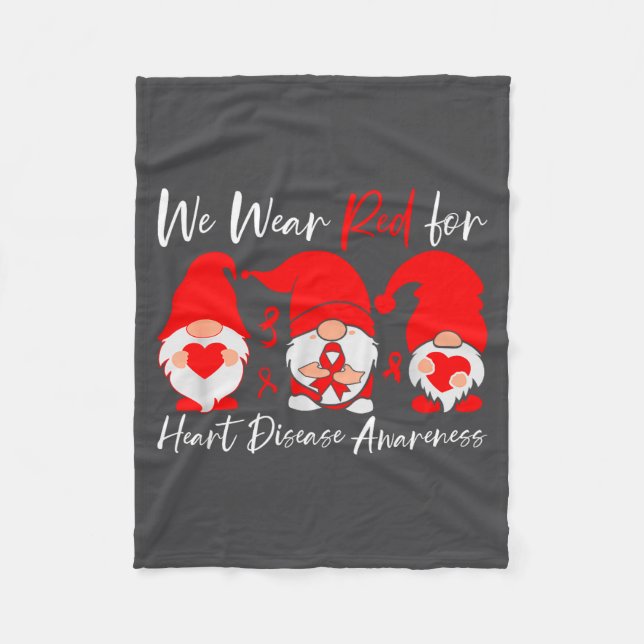 Heart Disease Awareness Gnome  Fleecedecke (Vorderseite)