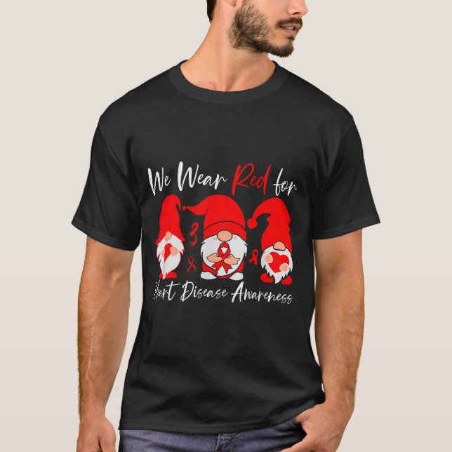 Heart Disease Awareness Gnome  T-Shirt (Vorderseite)