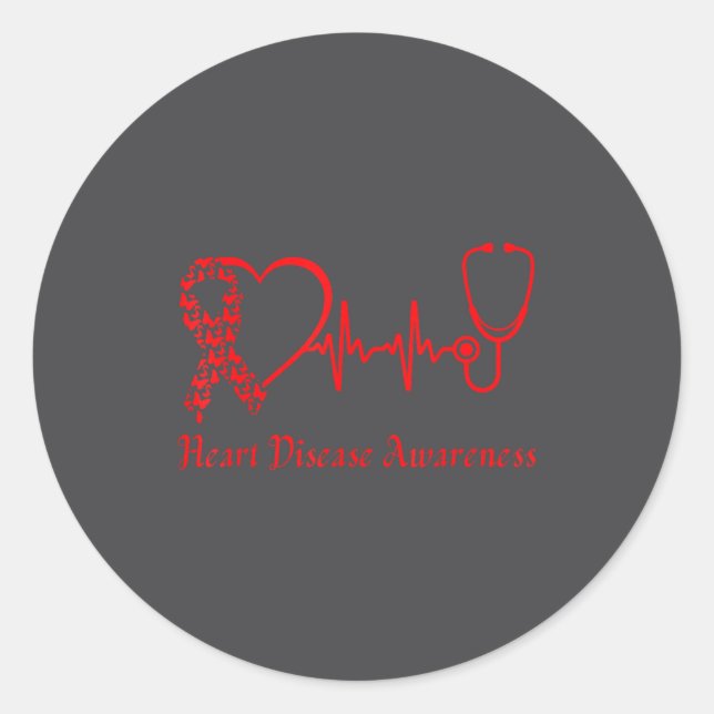 Heart Disease Awareness Go Red In February Health  Runder Aufkleber (Vorderseite)